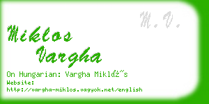 miklos vargha business card
